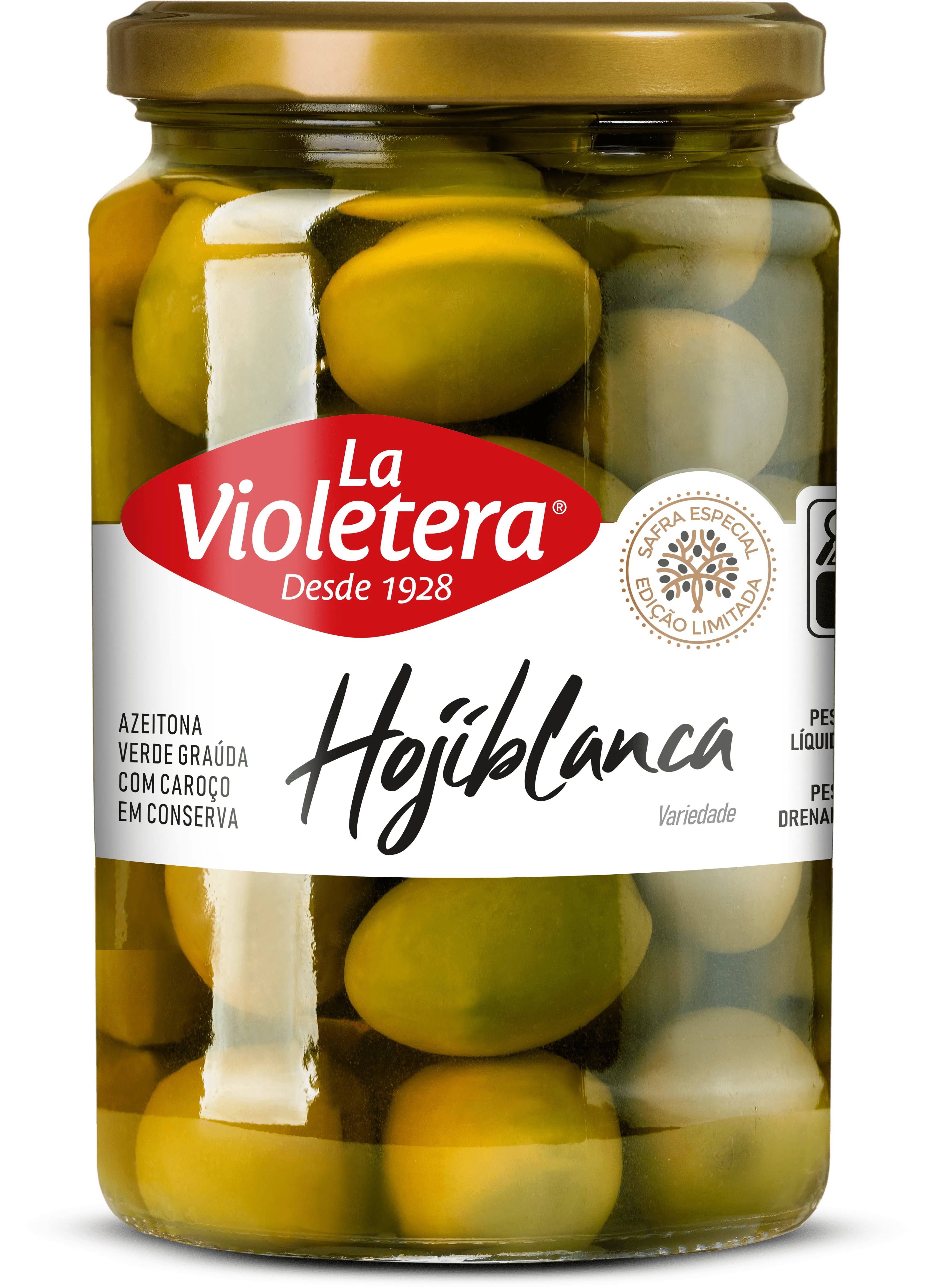 Azeitona Verde com caroço Hojiblanca La Violetera 185g