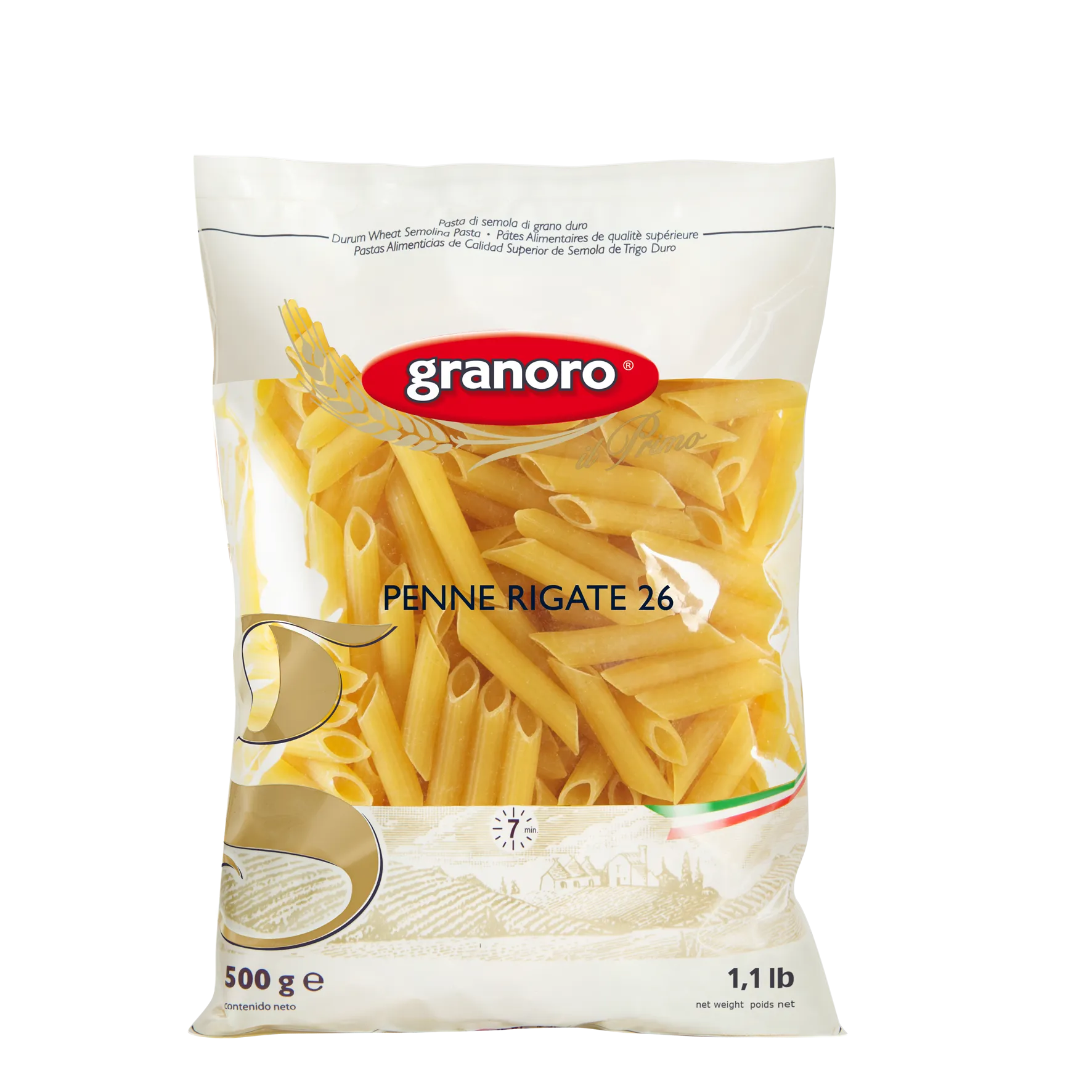 Pasta Grano Duro Penne Rigate Granoro 500g 