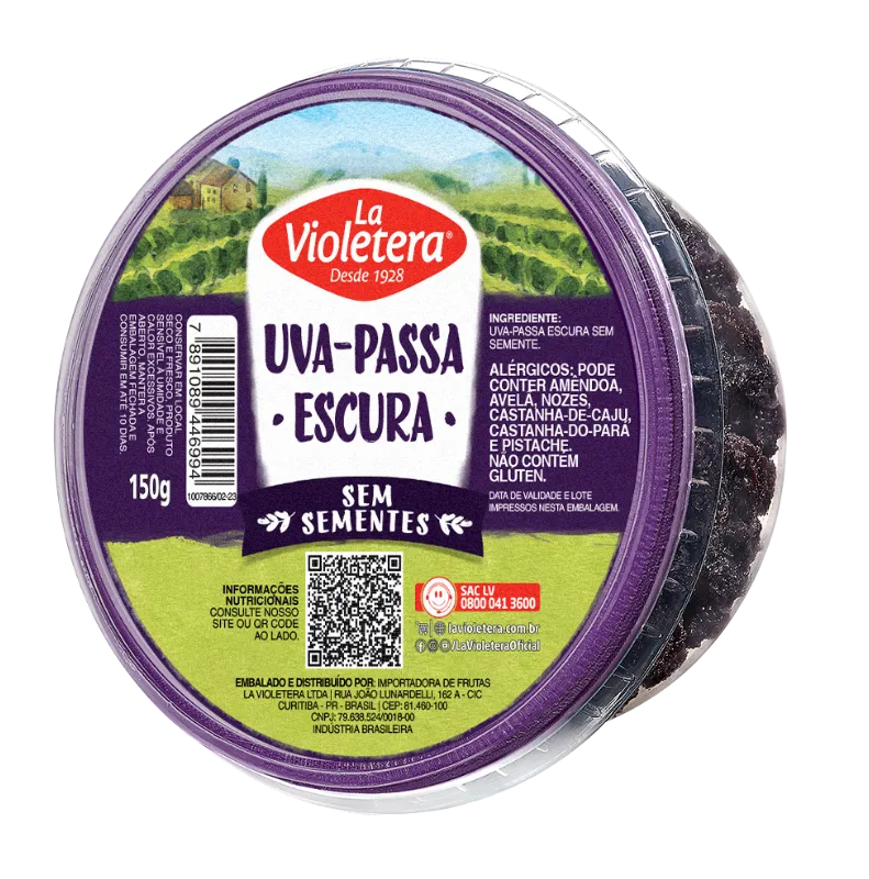 Uva Passa Escura Sem Semente La Violetera 150g