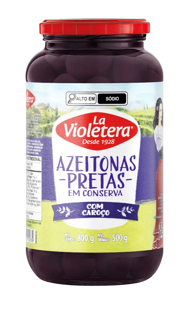 Azeitona Preta com caroço La Violetera 500g