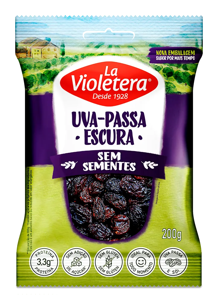 Uva-passa Escura sem semente La Violetera 200g