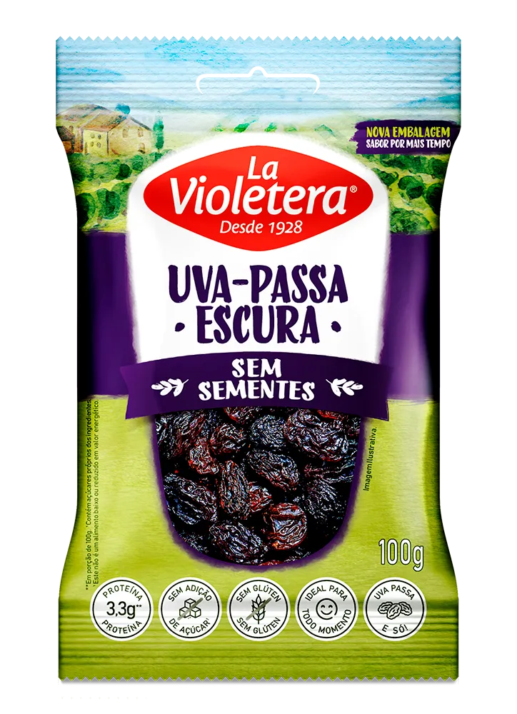 Uva-passa Escura sem semente La Violetera 100g