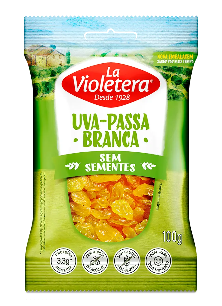 Uva-passa Branca sem semente La Violetera 100g