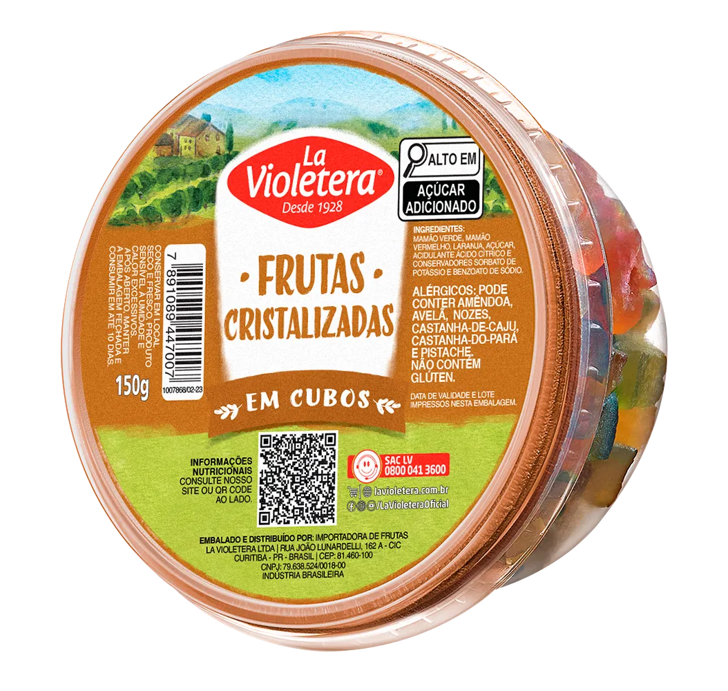 Fruta Cristalizada Cubinho La Violetera Pote 150g