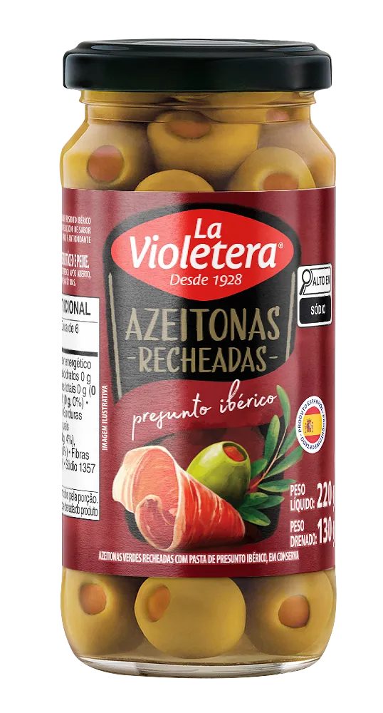 Azeitona Recheada com Presunto Ibérico La Violetera 130g 