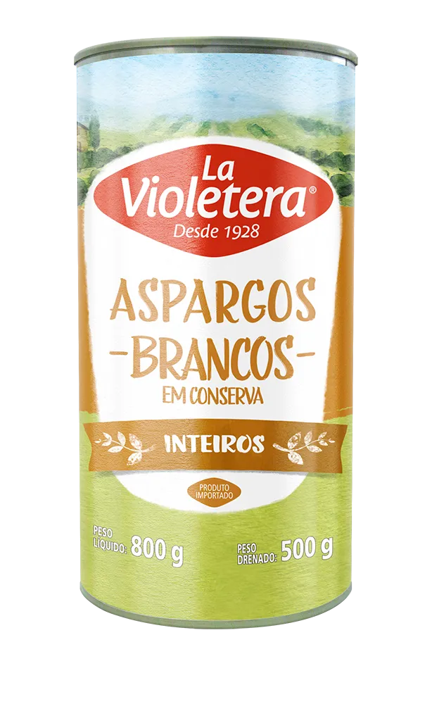 Aspargo Branco Inteiro La Violetera Lata 500g