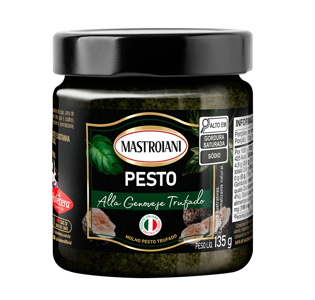 Molho Pesto Trufado Mastroiani 135g - estoque baixo