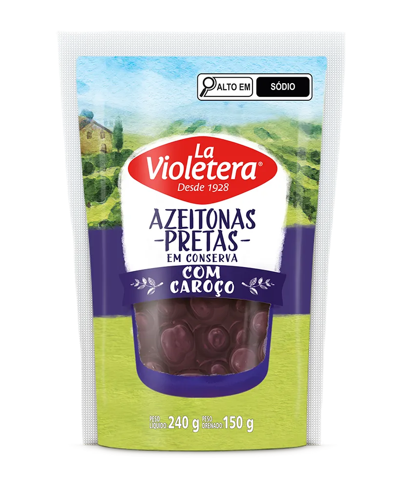 Azeitona Preta com caroço La Violetera Doy Pack 150g