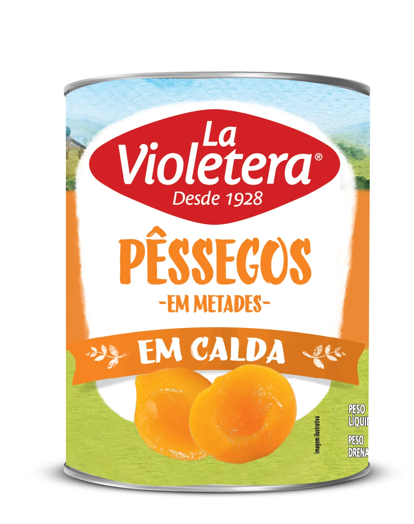 Pessego em Calda La Violetera Lata 485g