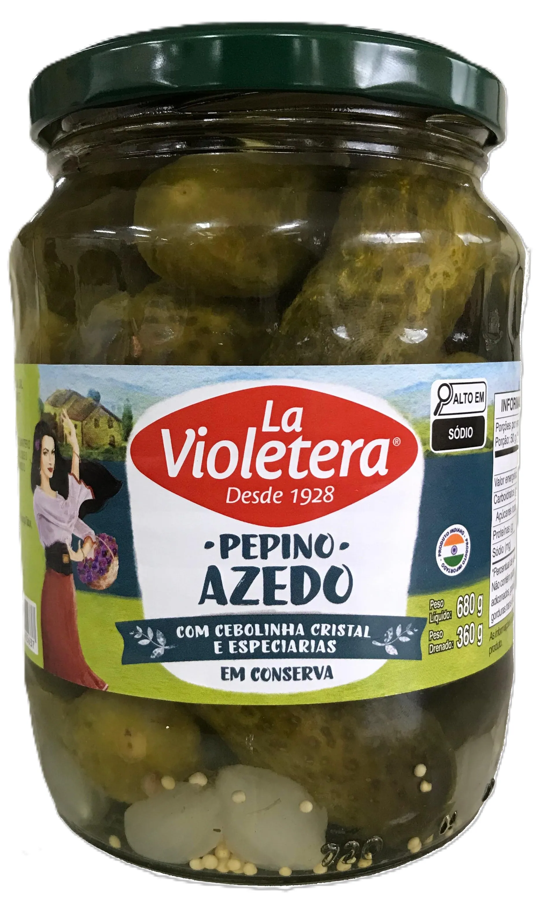 Pepino Conserva Azedo La Violetera Pote 360g                    