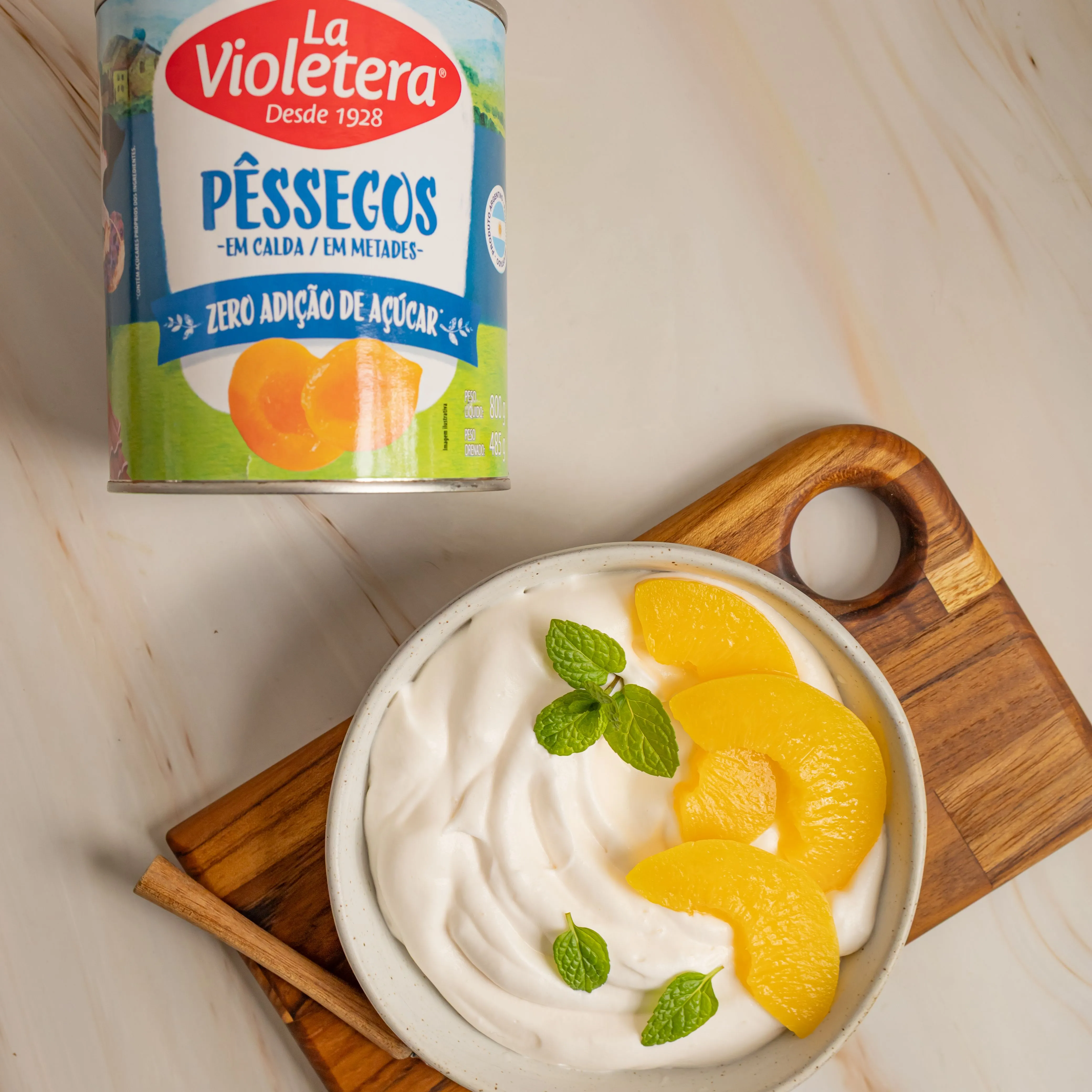 Pessego Calda Zero La Violetera Lata 485g