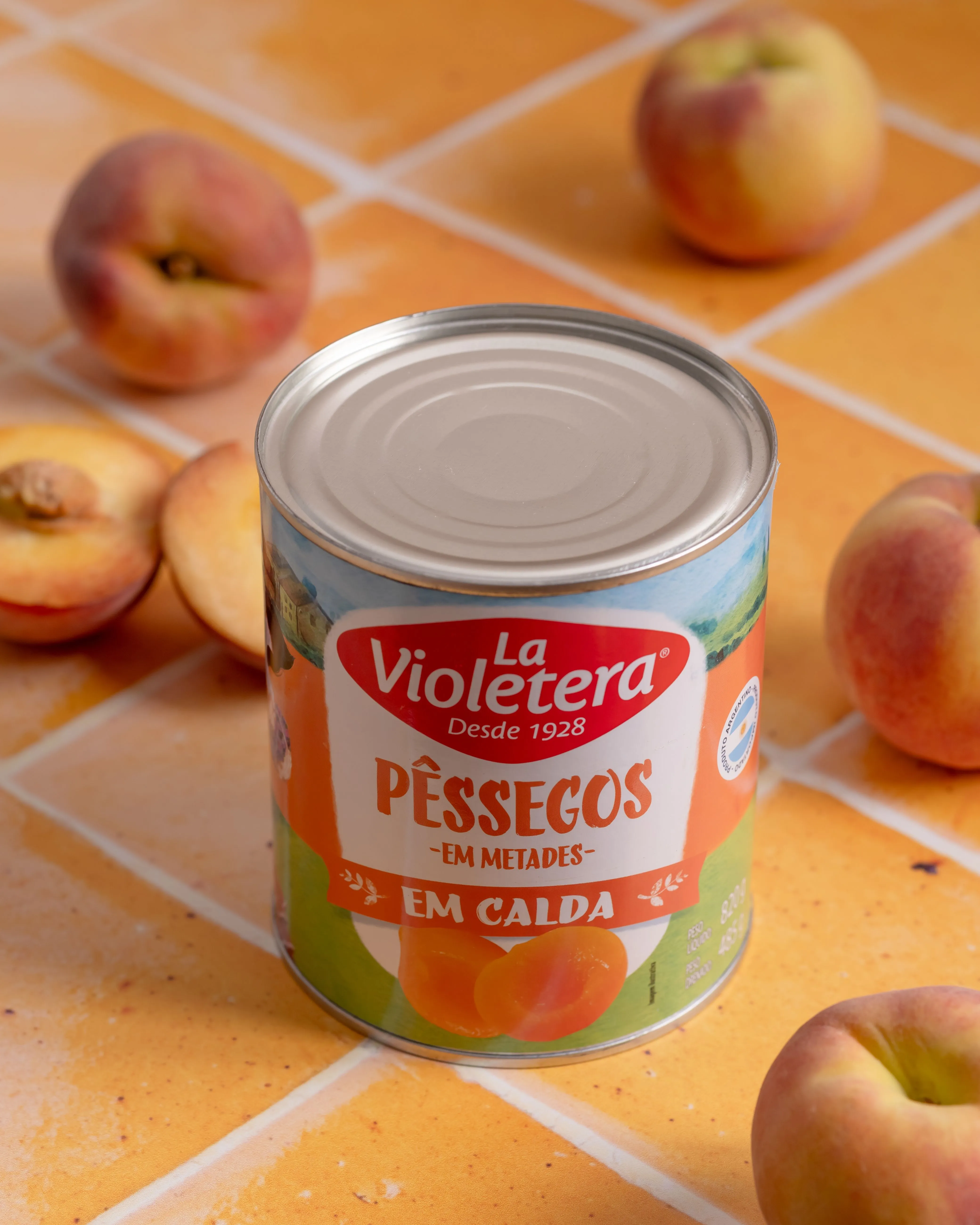 Pessego em Calda La Violetera Lata 485g