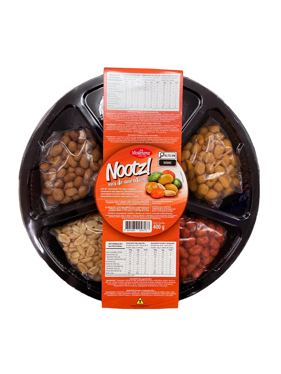 Bandeja Nootz La Violetera Mix Amendoim 400G  