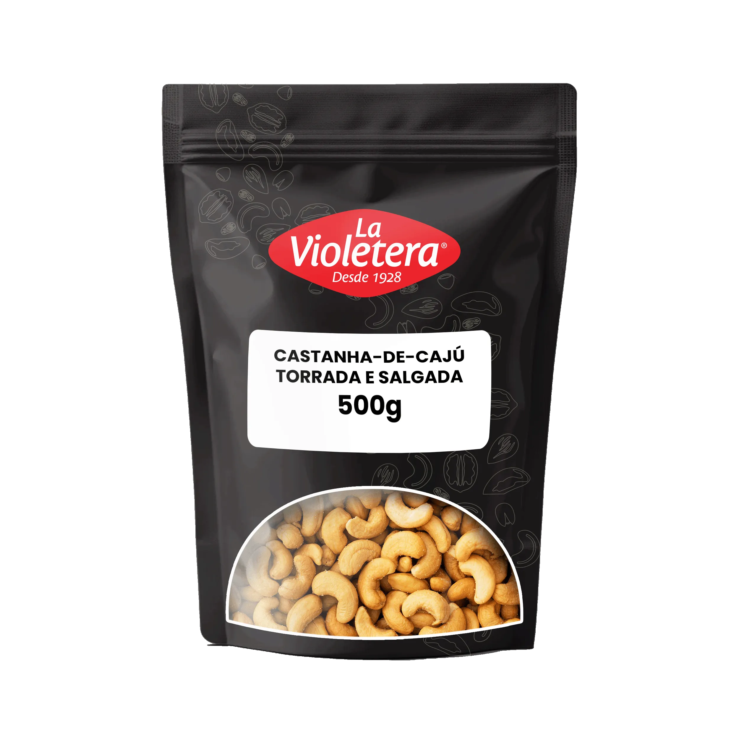 Castanha Caju Torrada e Salgada La Violetera Pacote 500 g  