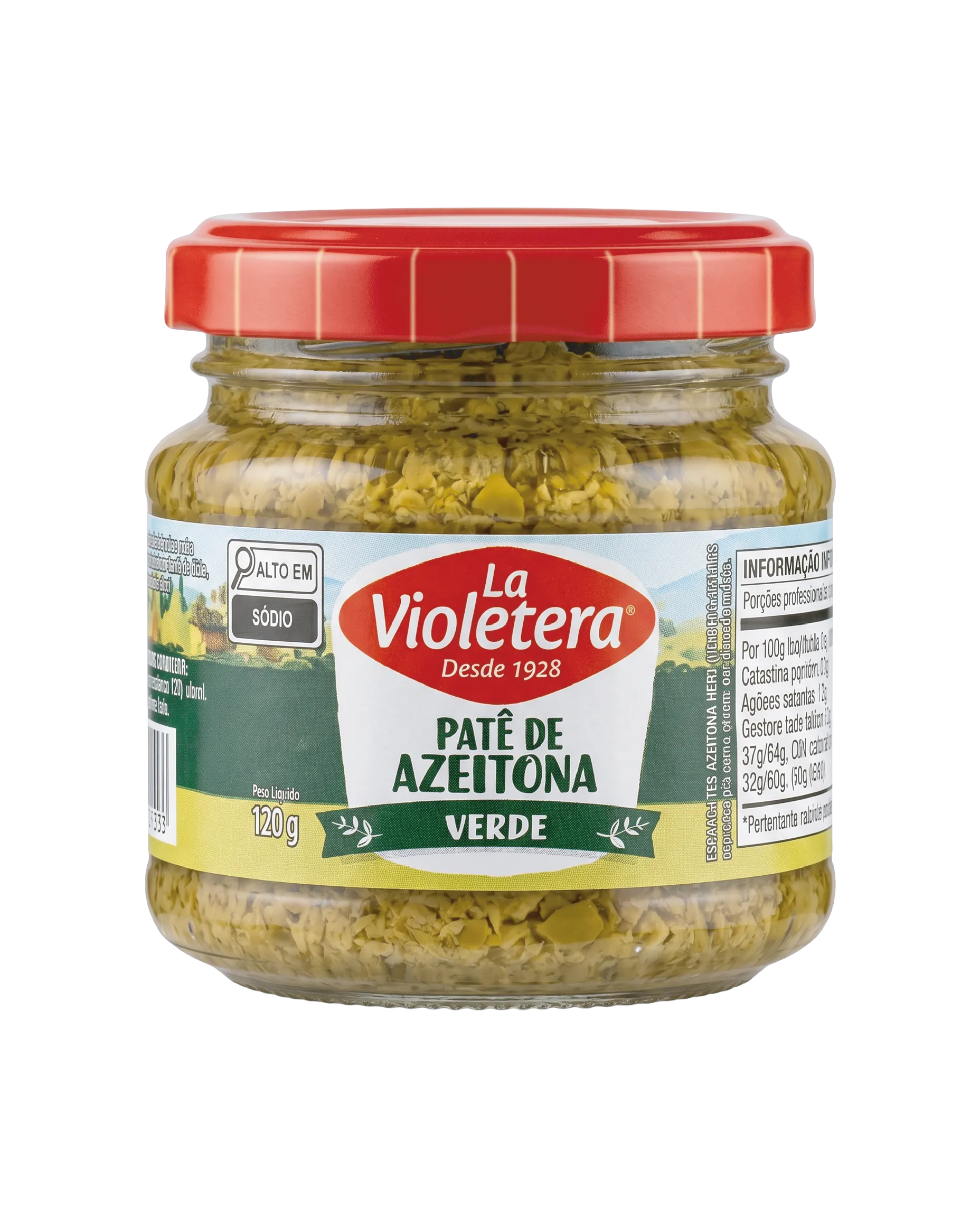 Pate Azeitona Verde Vidro La Violetera Pote 120g