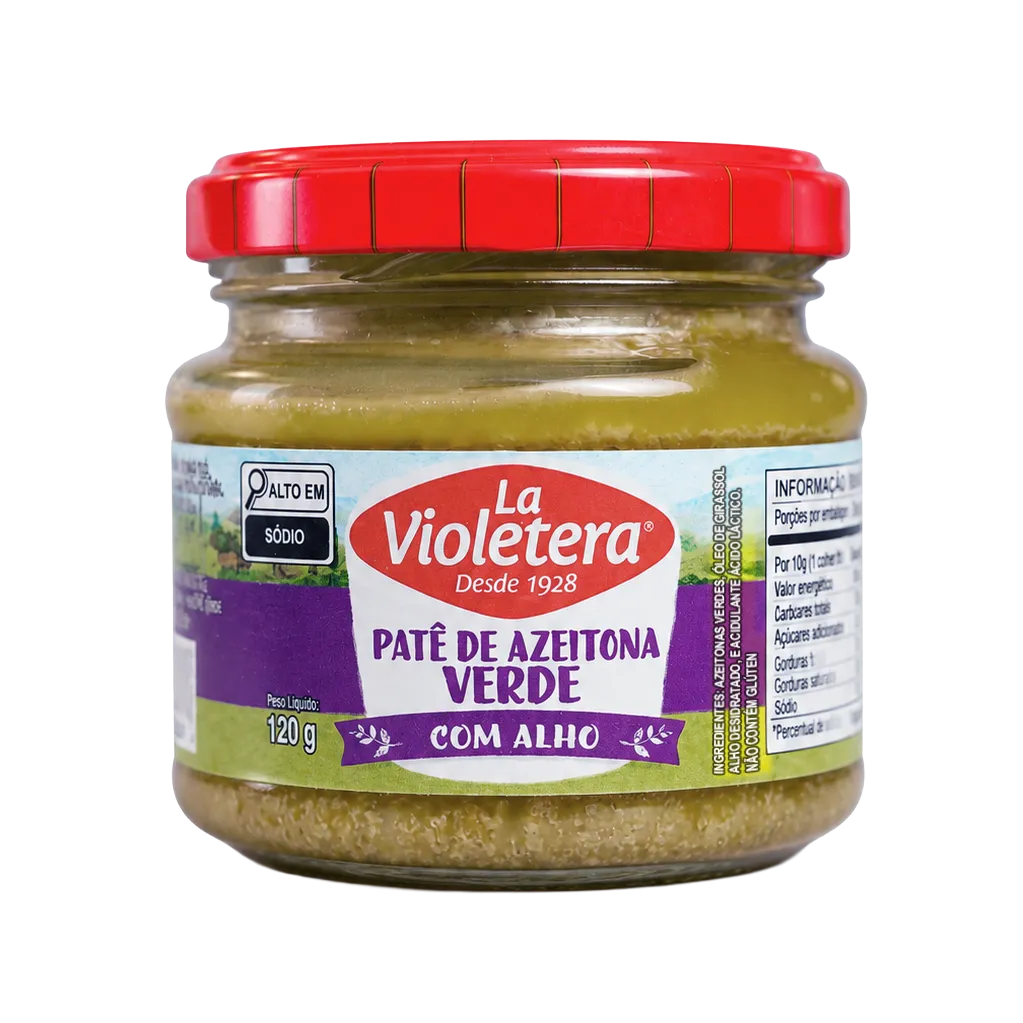 Pate Azeitona Alho Vidro La Violetera Pote 120g