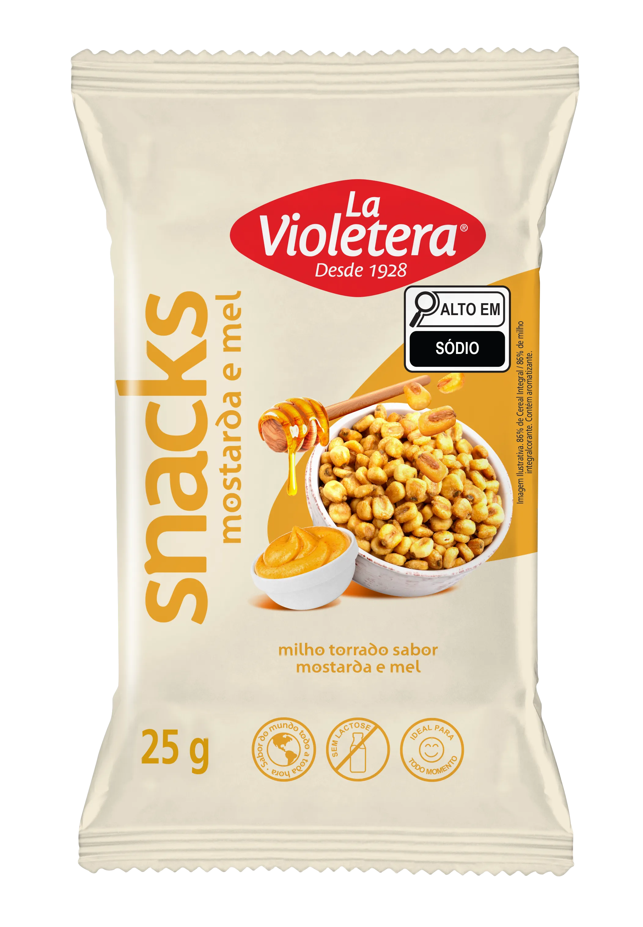 Snack Milho Torrado Sabor Mostarda e Mel PCT 25g