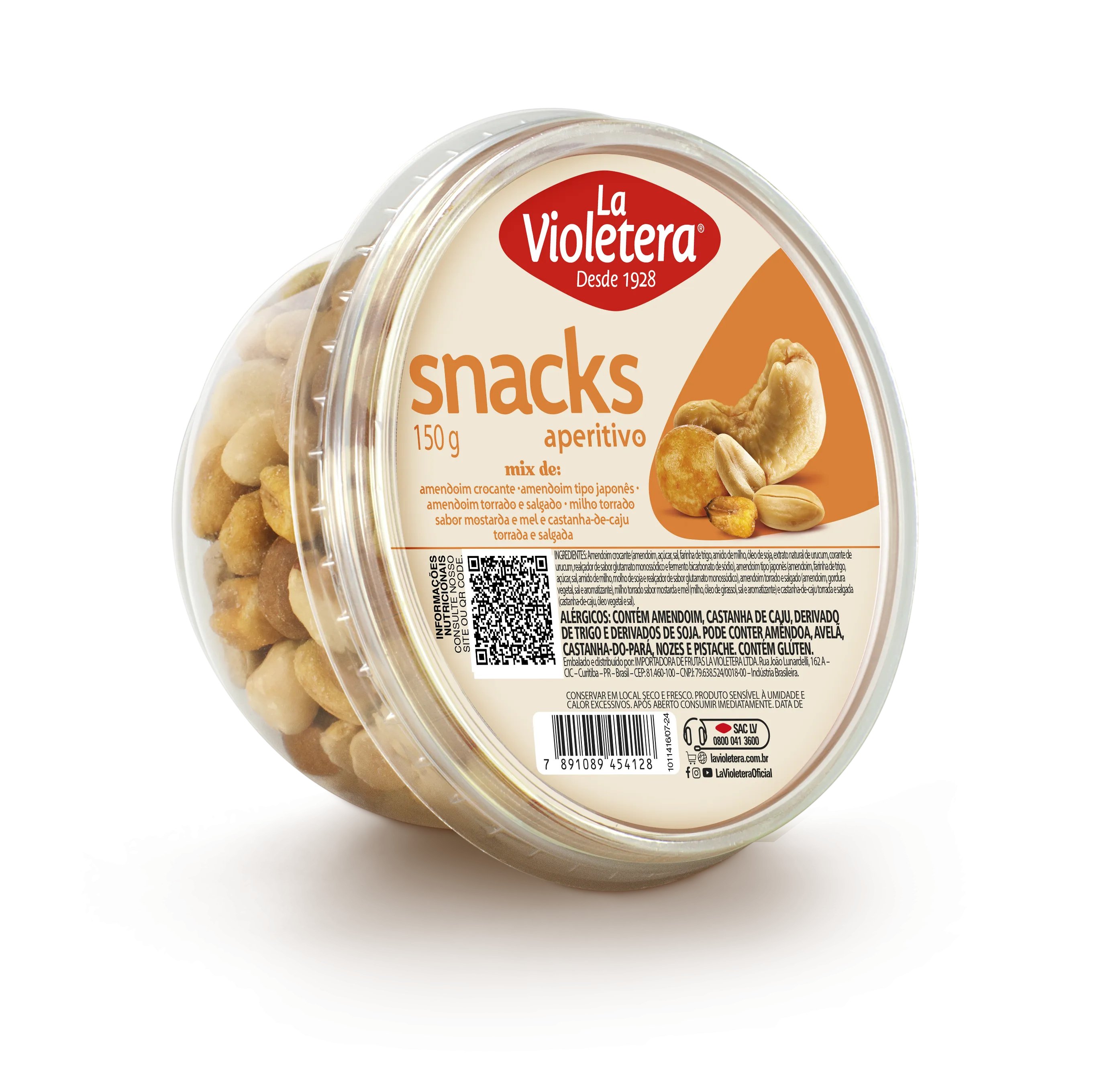 Snack Mix Aperitivo La Violetera Pote 150g       