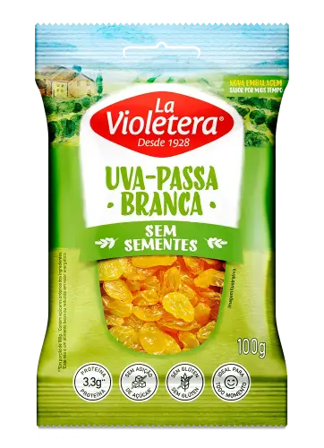 Uva-passa Branca sem semente La Violetera 100g