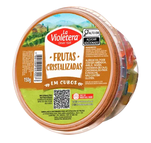 Fruta Cristalizada Cubinho La Violetera Pote 150g