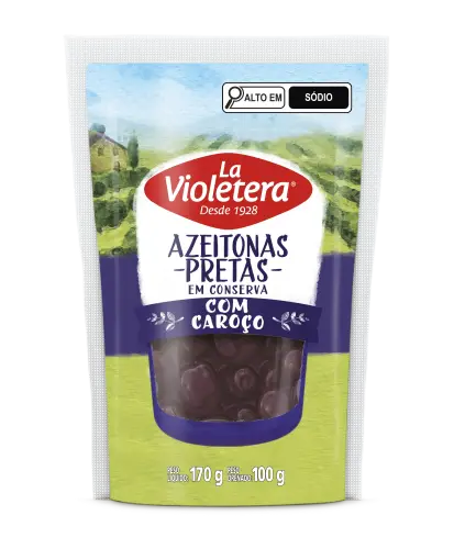 Azeitona Preta com Caroço La Violetera Doy Pack 100g 