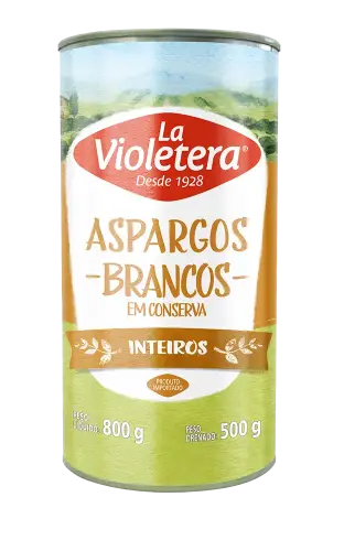 Aspargo Branco Inteiro La Violetera Lata 500g