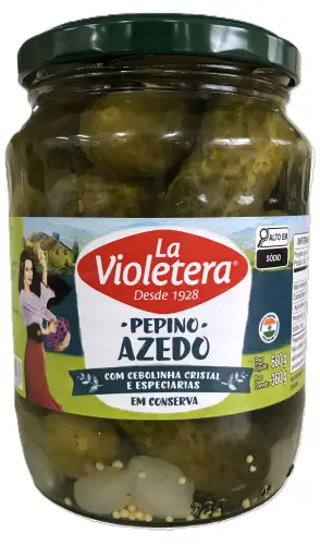 Pepino Conserva Azedo La Violetera Pote 360g                    