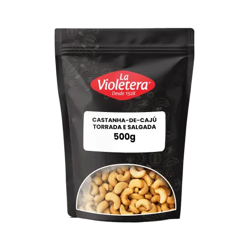 Castanha Caju Torrada e Salgada La Violetera Pacote 500 g  
